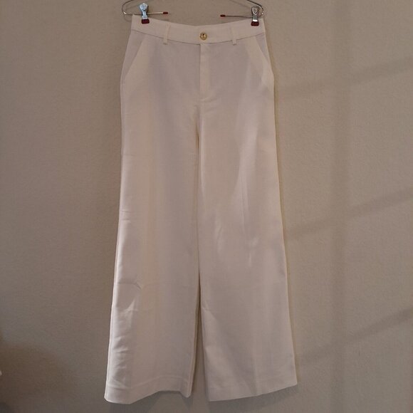Lilly Pulitzer Colletti High Rise Wide Leg Trouser Pant SZ 6 Coconut White - Picture 4 of 11